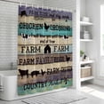thumbnail image 6 of Retro Farm Animals Shower Curtain, Waterproof Shower Curtains for Bathroom, Country Cow Pig Chicken Turquoise Wood Washable Fabric Bathtub Curtain Set Bath Decor with 12 Hooks Standard 72"x72", 6 of 8