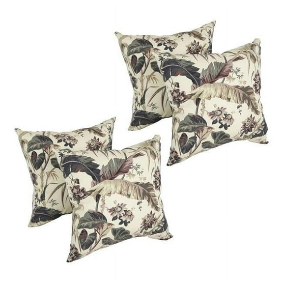 Blazing Needles 17-inch Square Polyester Outdoor Throw Pillows (Set of 4)