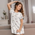 thumbnail image 3 of Uemuo Dachshund Dog Puppy Pattern Women’s Nightdress – Casual Sleep Shirt, Soft Relaxed Fit Short-Sleeved Cotton Sleepwear for Home, Bedtime, and Lounging, 3 of 6