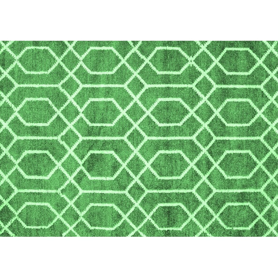 Ahgly Company Indoor Rectangle Trellis Emerald Green Modern Area Rugs, 3' x 5'