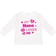 thumbnail image 3 of Inktastic Valentine's Day My Nana Loves Me Hearts and Lips Boys or Girls Long Sleeve Toddler T-Shirt, 3 of 5