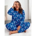thumbnail image 3 of Plus Size Pajamas: Syphorium Pajamas for Women Plus Size, Long Sleeve Soft Prints Pjs Loungewear Nightwear, 3 of 5
