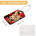 thumbnail image 5 of Rose and Leopard Square PU Leather 2 Pack Travel Tag - Bag Tag - Suitcase Tag with Privacy Cover and Stainless Steel Ring - Suitable for Travel, Backpack, and Handbag, 5 of 7