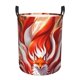 thumbnail image 1 of Balery Red Sun Flame Fox Cesta de ropa redonda con asas, impermeable, independiente, para ropa, juguetes, dormitorio y familia-Small, 1 of 6
