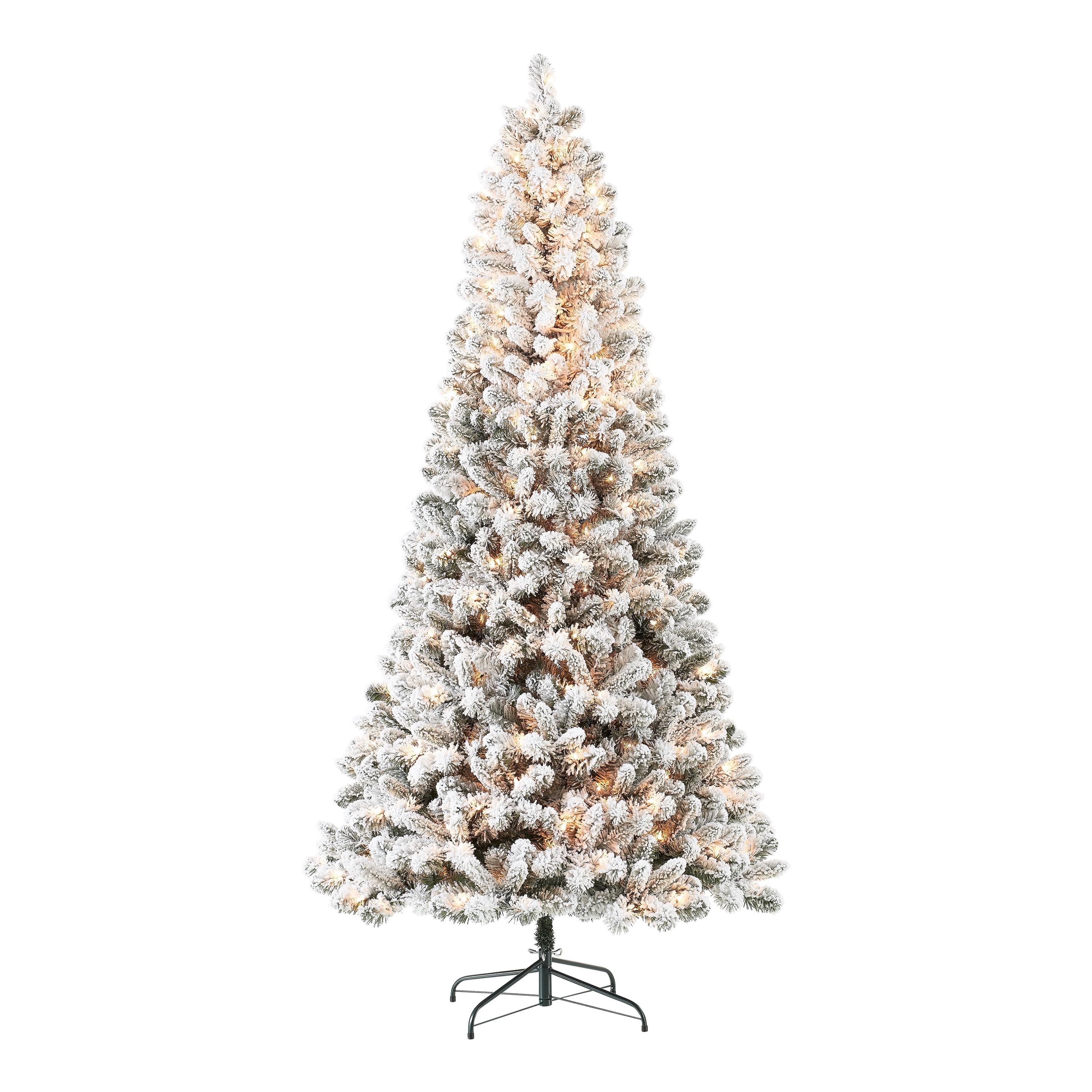 Holiday Time Pre-Lit Flocked Frisco Pine Christmas Tree, Clear Lights, 7.5' - Walmart.com