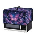 thumbnail image 7 of TSOVTHRID Violet Butterfly Rose Flower Print Microwave Oven Dust Cover Toaster Oven Cover with Top Handle Dust-Proof Kitchen Appliance Protector Fingerprint Protection, 18.25"W x 14.5"D x 11"H, S, 7 of 7