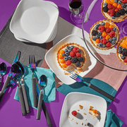 (2 pack) Corelle®- Classic, Pure White Square 12-Piece Dinnerware Set