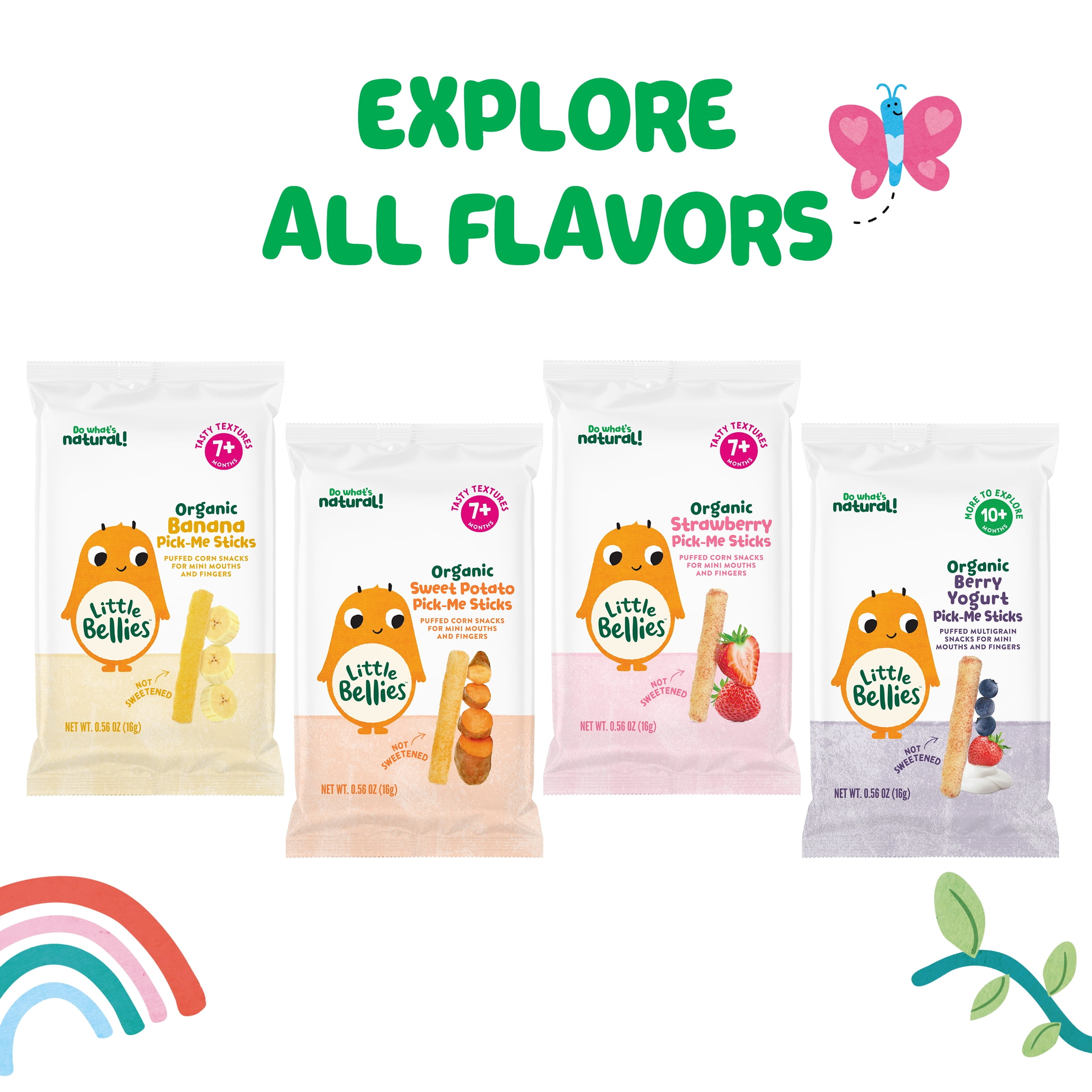 Little Bellies Organic Sweet Potato Pick-Me Sticks 0.56 oz Bag