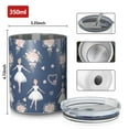 thumbnail image 4 of 12oz Coffee Tumblers Dark Blue Ballerina Flower Pattern Stainless Steel Vacuum Insulated Travel Tumbler Coffee Cups Mug with Lid and Straw with Cleaning Brush for Cold & Hot Drinks, 4 of 5