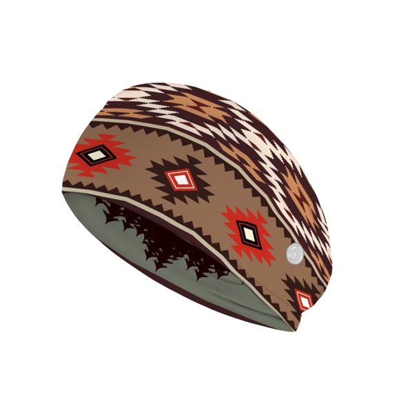 COEQINE Aztec Ethnic Nurse Button Headband Knotted Headbands for Women Sport Headbands for Men Stretchy Headband for Running Cycling Football Basketball Yoga Workout