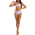 thumbnail image 2 of INSPIRAR CHIC Conjuntos de Bikini de Dos Piezas con Tirantes de Leopardo de Cintura Alta Trajes de Baño X-Large Púrpura Claro, 2 of 5