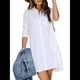 thumbnail image 3 of Vestidos Casuales Holgados de Larga con Rayas Lisas y Botones para Mujer M, 3 of 10