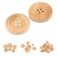 thumbnail image 4 of BUYISI 20 Wooden Buttons In Natural Wood Color Perfect For Clothing And Handmade Items 23Mm, 4 of 4
