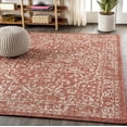 thumbnail image 3 of MORI SMB104A-5 Malta Bohemian Medallion Textured Weave Indoor/Outdoor Red/Taupe 5 ft. x 8 ft. Area Rug, Coastal,EasyCleaning,HighTraffic,LivingRoom,Backyard, Non Shedding, 3 of 9