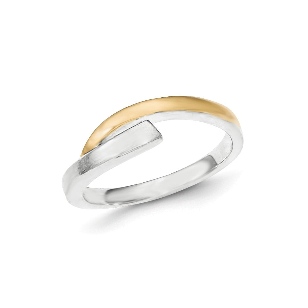 Mia Diamonds 925 Sterling Silver Gold-plated Polished and Satin Ring