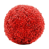 EGYMEN Indoor/Outdoor Artificial Grass Balls, 8" PE Hanging Decor with 3D Texture, Maintenance-Free for Ceiling & Wall Decor, Weather-Resistant Home & Garden Essentials(Red)