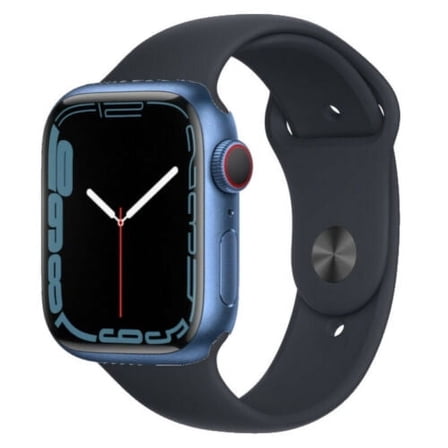 Pre-Owned Apple Watch Series 7 GPS   Cellular 45mm Blue Aluminium Black Sport Band - Good