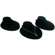 3 Black Velvet Necklace Busts Slatwall Jewelry Displays
