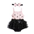 thumbnail image 5 of Gunia Toddler Boy Girl Outfit Tutu Dress With Headband Cute Bodysuit Clothes Set Light Pink 0.5-1 Years, 5 of 6