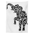 thumbnail image 3 of Ambesonne Animal Tablecloth Rectangular Table Cover, Monochrome Floral Animal, 60"x84", Black and White, 3 of 4