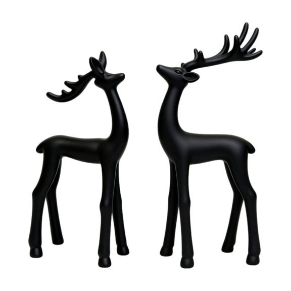 Boovnll Reindeer Christmas Decor, Reindeers Figurines Xmas Reindeer for Holiday Indoor Tabletop Decor, Christmas Decorations, Black
