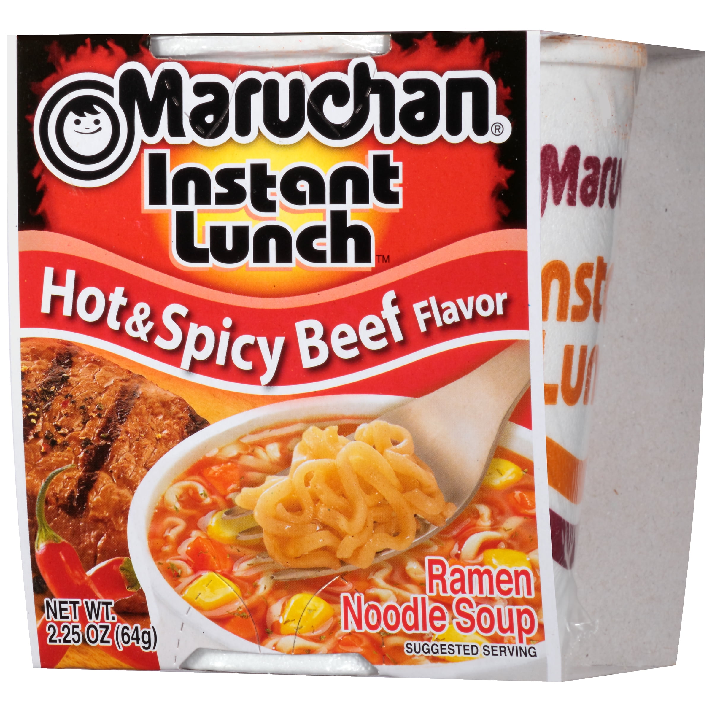 Maruchan Instant Lunch, Hot & Spicy Beef, 2.25 oz Packages :12 pack