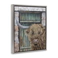 thumbnail image 4 of Highland Cow by Barn Door Gray Framed Floater Canvas Wall Art, design by Jean Plout, 4 of 10