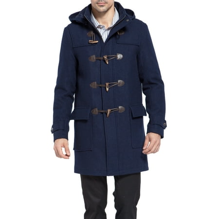BGSD Mens Benjamin Wool Blend Classic Duffle Coat (Regular & Tall)