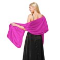 thumbnail image 3 of HNMKIU Women's Silk Shawl for Elegant Evening Wear – Graceful Satin Wrap for Party Dress Accessories Purple,One Size, 3 of 5