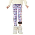 thumbnail image 1 of 2-13Years Kids Girl's Stretchy Printed Leggings Thick Winter Warm Fleece Lined Pants, 1 of 9