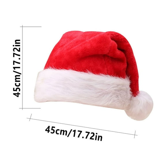 Christmas Hat, Santa Hats Holiday for Adults & Kids Red Velvet Comfort Extra Thicken Xmas Hat for New Year Festive Party