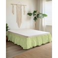 thumbnail image 2 of Simple Daisy Silhouette Bed Skirt Retro Flowers Green Patterns Bed Skirts California King Size 16 Inch Drop, Wrap Around Dust Ruffle&nbsp;Bedskirt with Adjustable Elastic Belt for Queen Size Beds, 2 of 7