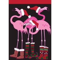 Magnolia Garden Flags 1943 13 x 18 in. Christmas Flamingo
