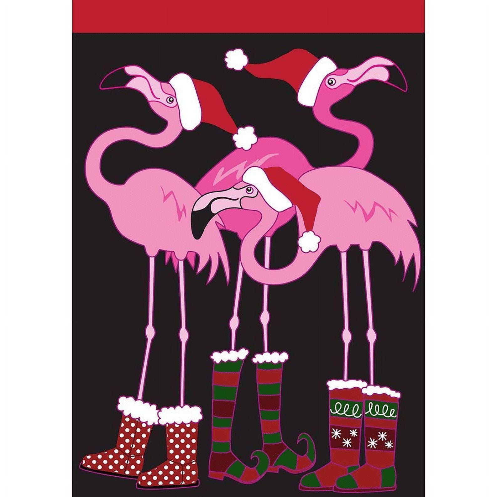 Magnolia Garden Flags 1943 13 x 18 in. Christmas Flamingo