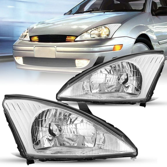 For 2000-2004 Ford Focus Halogen Headlights Assembly Left Right 00 01 02 03 04