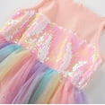 thumbnail image 6 of MEZZALL Dresses Toddler Girls Sleeveless Sequin Rainbow Spaghetti Dress Clothes Cozy Kids Crew Neck Solid Color Child Party Sundress, 6 of 6