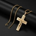 thumbnail image 3 of TYHLZJ Personality Creative Design Religious Jesus Christ Cross Pendant Amulet Simple Men's and Women's Necklace,Gold, 3 of 4