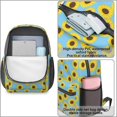 thumbnail image 4 of Sunflower Blue Pattern 17" Waterproof Oxford School Backpacks for Teens, S-Shape Padded Straps, for School, Travel, Hiking, Camping, 4 of 5