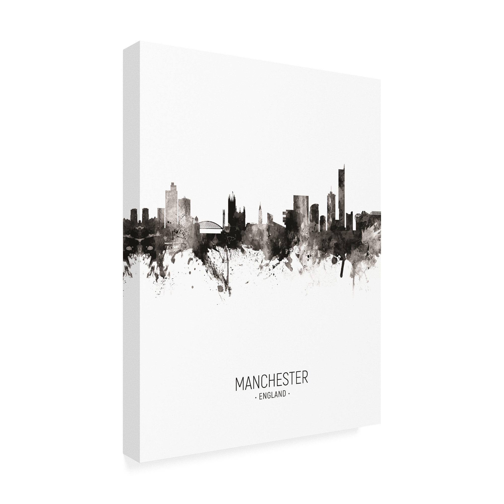 Trademark Fine Art 'Manchester England Skyline Portrait II' Canvas Art by Michael Tompsett