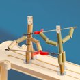 thumbnail image 4 of Bamboo Man Battle Toy with Random Weapon PK Table Funny Natural Bamboo Rope Controlled Fighter Board Game Funny Birthday Gift, 4 of 7