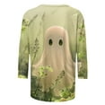 thumbnail image 4 of VKOYWKM Halloween Ghost Shirts for Women 3/4 Length Sleeve Women Tops Spooky Graphic T Shirts Funny Crew Neck Party Tunic Top Blouses, 4 of 5