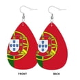 thumbnail image 2 of Faux Leather Earrings Earring Portugal Flag Teardrop Dangle Earrings For Women Jewelry, 2 of 6