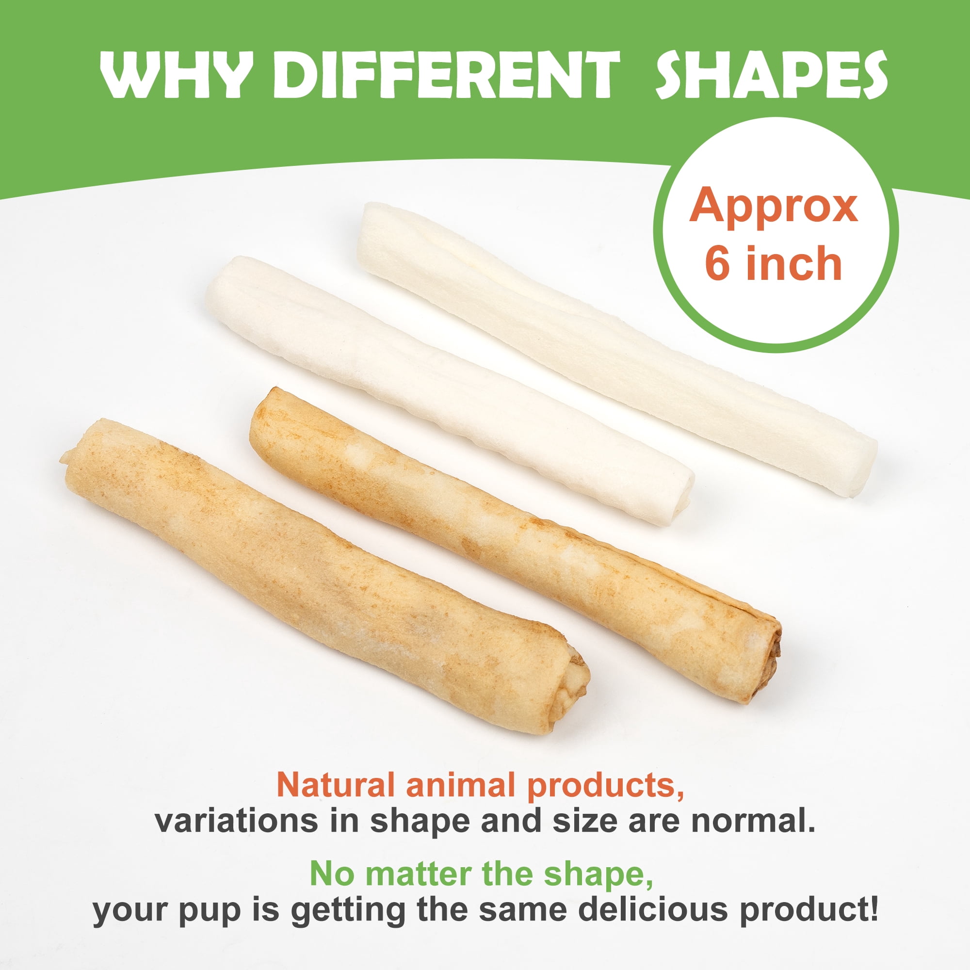 MON2SUN Rawhide Roll Sticks Small Dog Treats, 22.58 oz (40 Count)