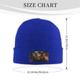 thumbnail image 3 of LNWH Knitted Acrylic Hat, Fantasy Lion Abstract Art Pattern Winter Beanie Hat for Cold Weather, Blue, 3 of 4