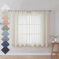 thumbnail image 1 of Aiyufeng Cortinas transparentes de lino sintético de 45 pulgadas de largo, 2 paneles, cortinas cortas de lino para cocina, cortinas pequeñas para ventanas, tratamiento de ventanas, privacidad con filt, 1 of 1