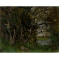 thumbnail image 2 of Ladislav Mednyánszky 24x20 Black Ornate Framed Double Matted Museum Art Print Titled: Early Evening Motif in a Park in Stražky (1895-1900), 2 of 5