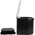 thumbnail image 2 of Inodoro de viaje plegable para acampar con tapa, inodoro portátil para exteriores ABS negro, 2 of 8