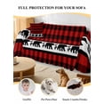 thumbnail image 4 of Red Black Plaid Sofa Covers for 2-3 Cushion Couch L-Shaped Sectional, Country Vintage Bear Buffalo Gingham Washable Sofa Covers Slipcover for Living Room Furniture, Couch Cover Blanket 71"x134", 4 of 9