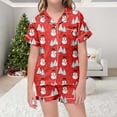 thumbnail image 2 of WEAIXIMIUNG Ensemble de Pyjama pour Enfants de Noël Classique à Imprimé, Chemise à Col Boutonnée à Manches Courtes et Short 8-9 Ans, 2 of 6