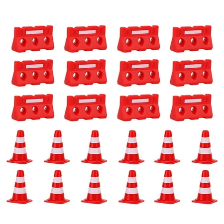 

Simulation Roadblocks Toys 1 set of Mini Roadblocks Toy Simulation Road Cone Fences Kids Traffic Cognitive Toy